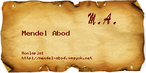 Mendel Abod névjegykártya